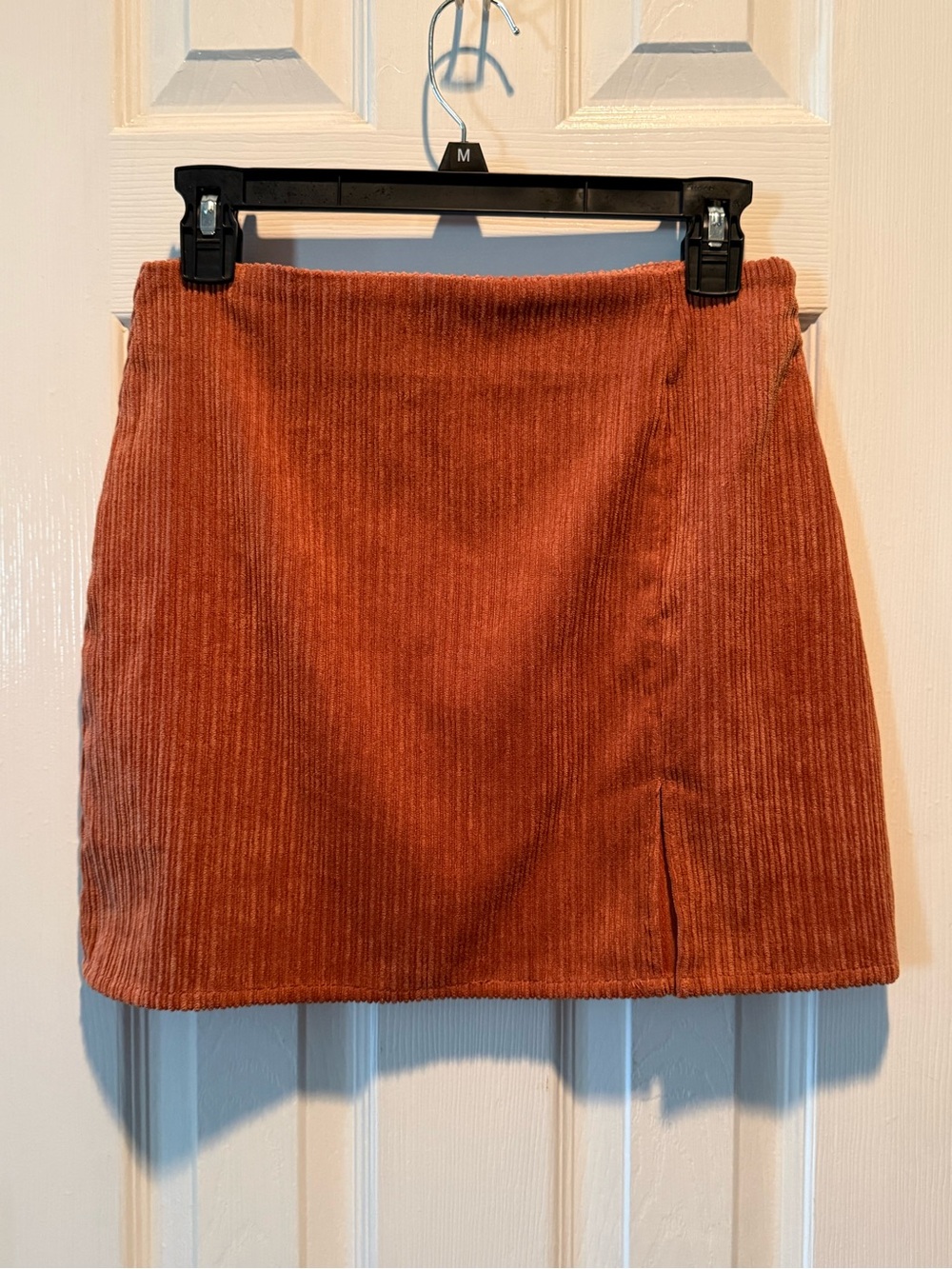 Altar’d State Rust Corduroy Mini Skirt Front Slit Size Small
